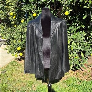 Sleek Black Leather Jacket for Women